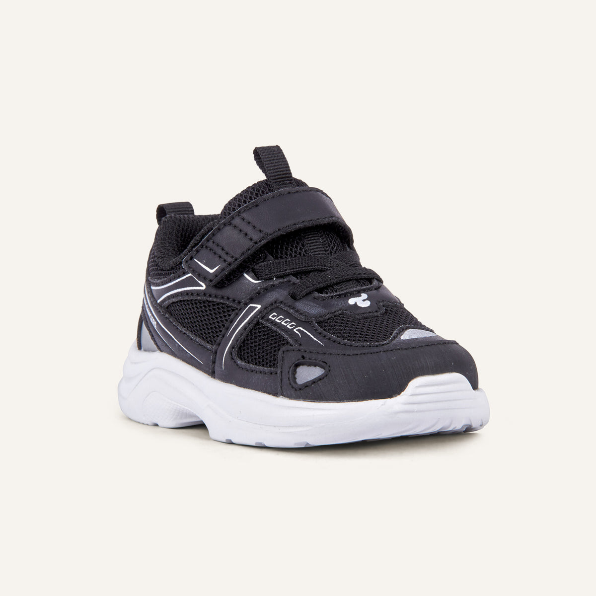 Play Infant in black, angled front view showing the strap and mesh upper.