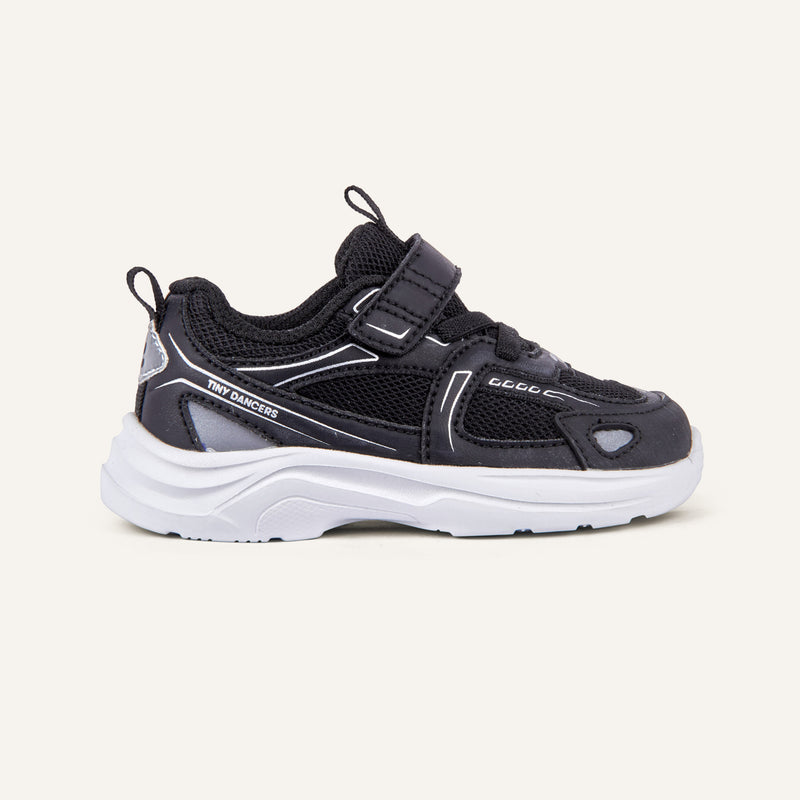 Play Infant in black, side profile with reflective upper and hook-and-loop strap.