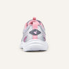 Play Infant in silver pink, rear view with the Tiny Dancers logo on the heel.