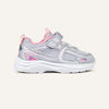 Play Infant in silver pink, side profile with reflective upper and hook-and-loop strap.