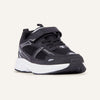 Play Junior in black, angled front view showing the strap and mesh upper.