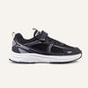Play Junior in black, side profile with reflective upper and hook-and-loop strap.