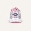 Play Junior in silver pink, rear view with the Tiny Dancers logo on the heel.