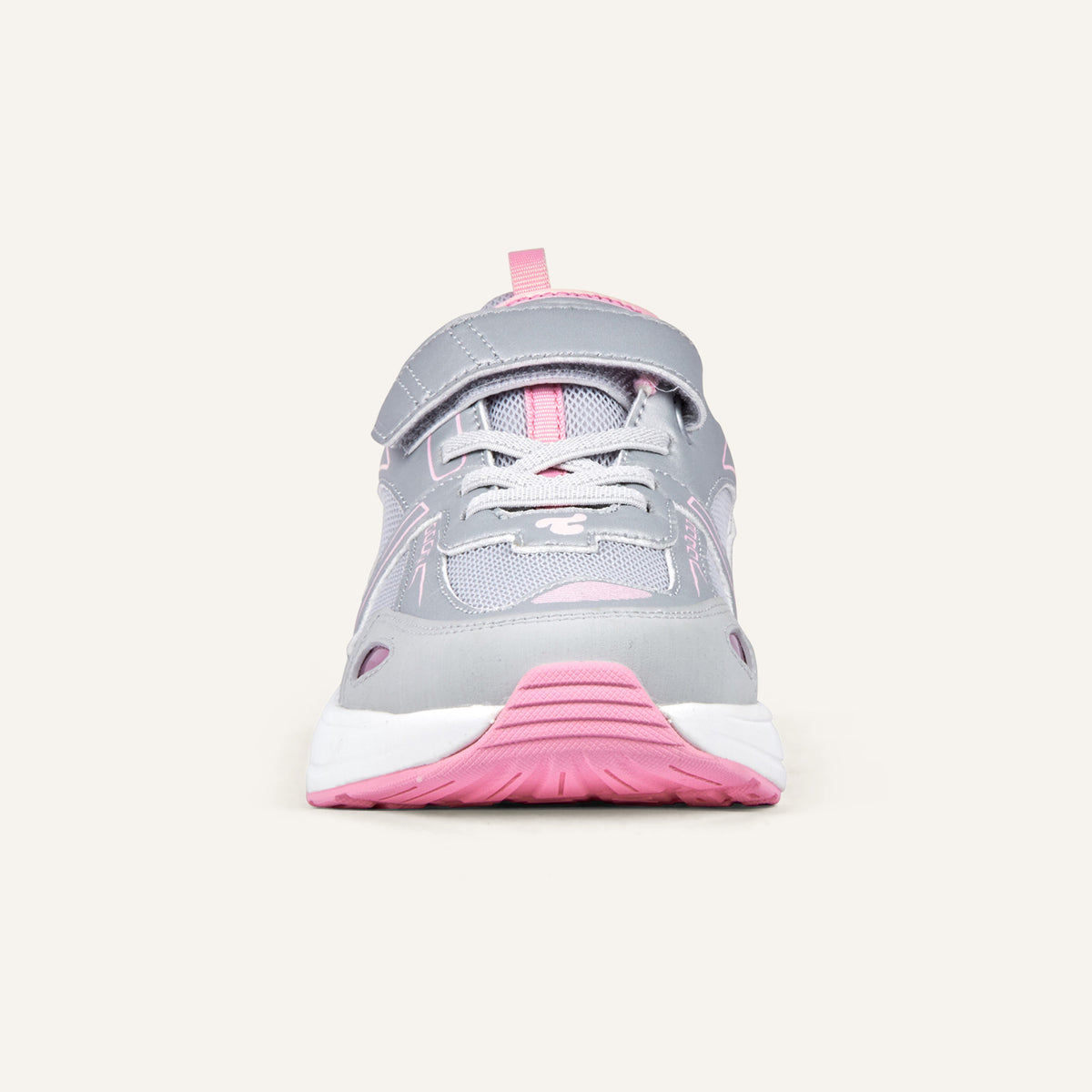 Play Junior in silver pink, straight-on front view with the strap centred.